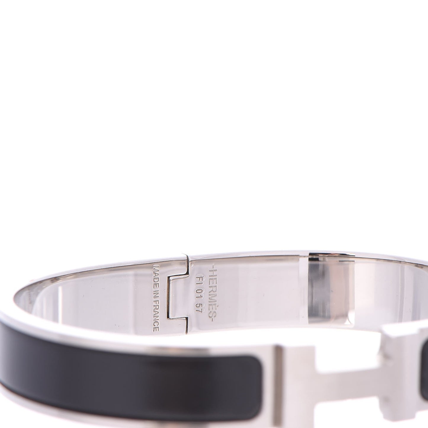 Matte Enamel Narrow Clic Clac HH Bracelet GM Black