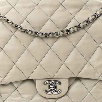 Chanel Lambskin Maxi Quilted Chanel 3 Flap Bag Grey 10 of 25