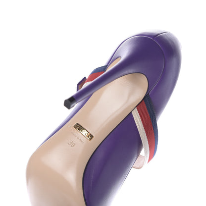 Gucci Malaga Kid Sylvie High Heel Pumps 39 Shine Purple 9 of 11