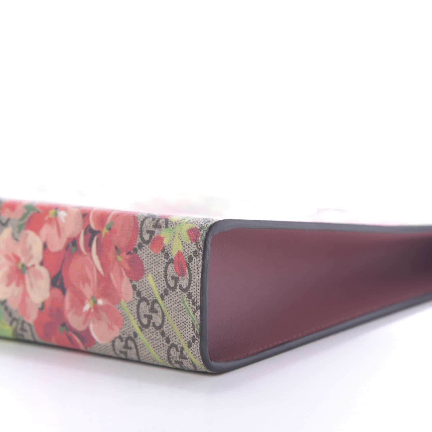 Gucci GG Supreme Monogram Blooms Large Cosmetic Case Beige Multicolor Dry Rose 7 of 9