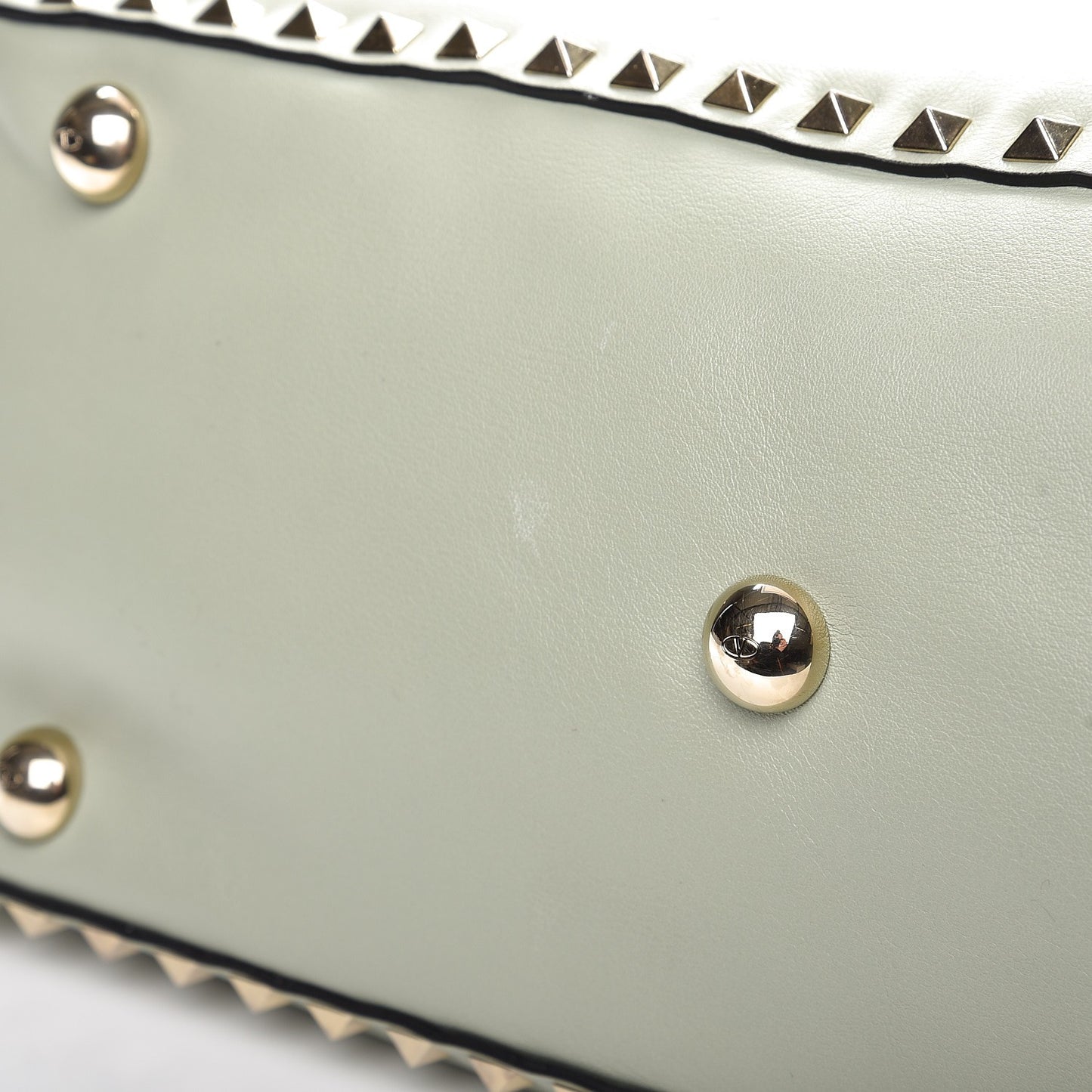 Vitello Medium Rockstud Tote Green Tea Sorbet