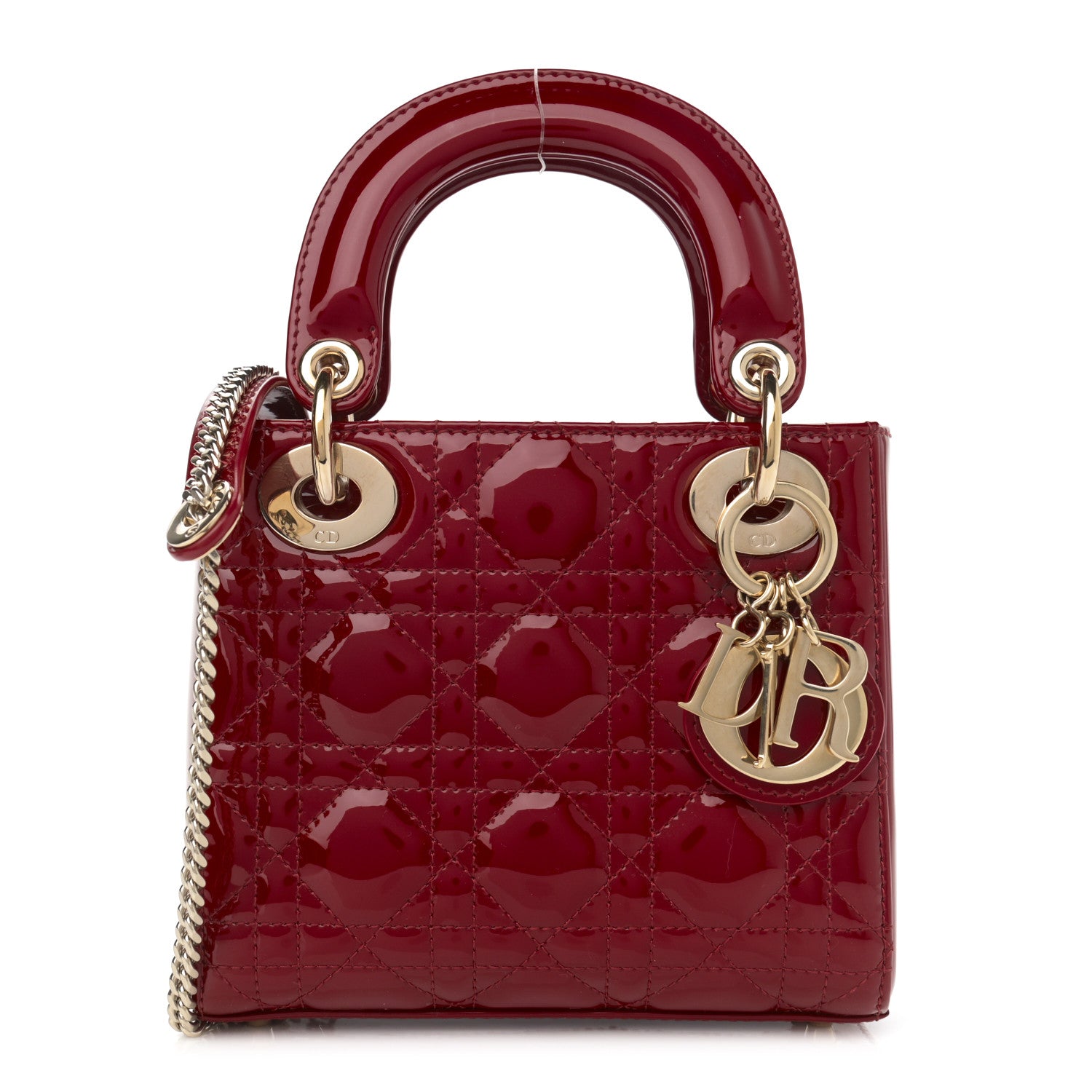 Christian Dior Patent Cannage Mini Lady Dior Red 1 of 10