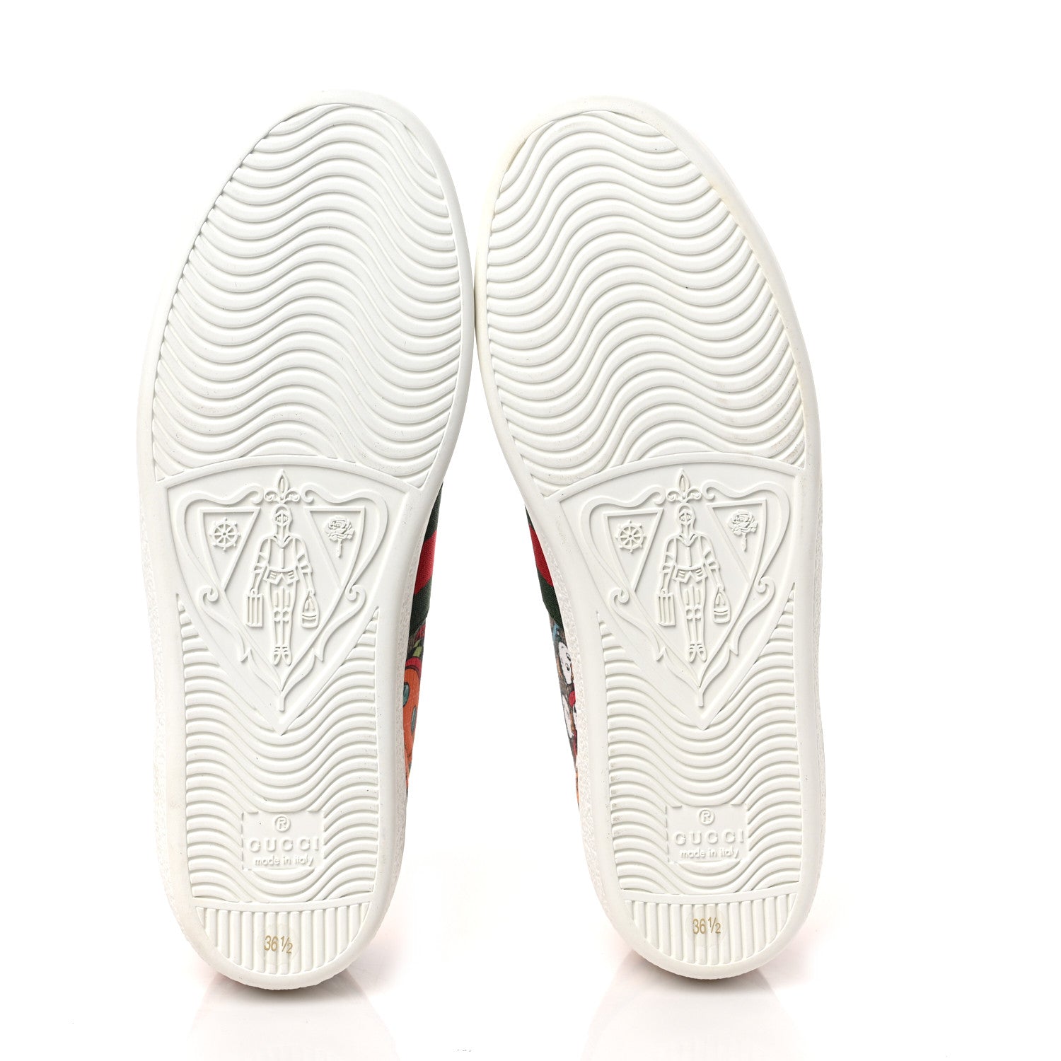 Gucci X DISNEY GG Supreme Monogram Web Donald Duck Womens Ace Sneakers 36.5 Beige New 36.5 Acero Orange 5 of 9