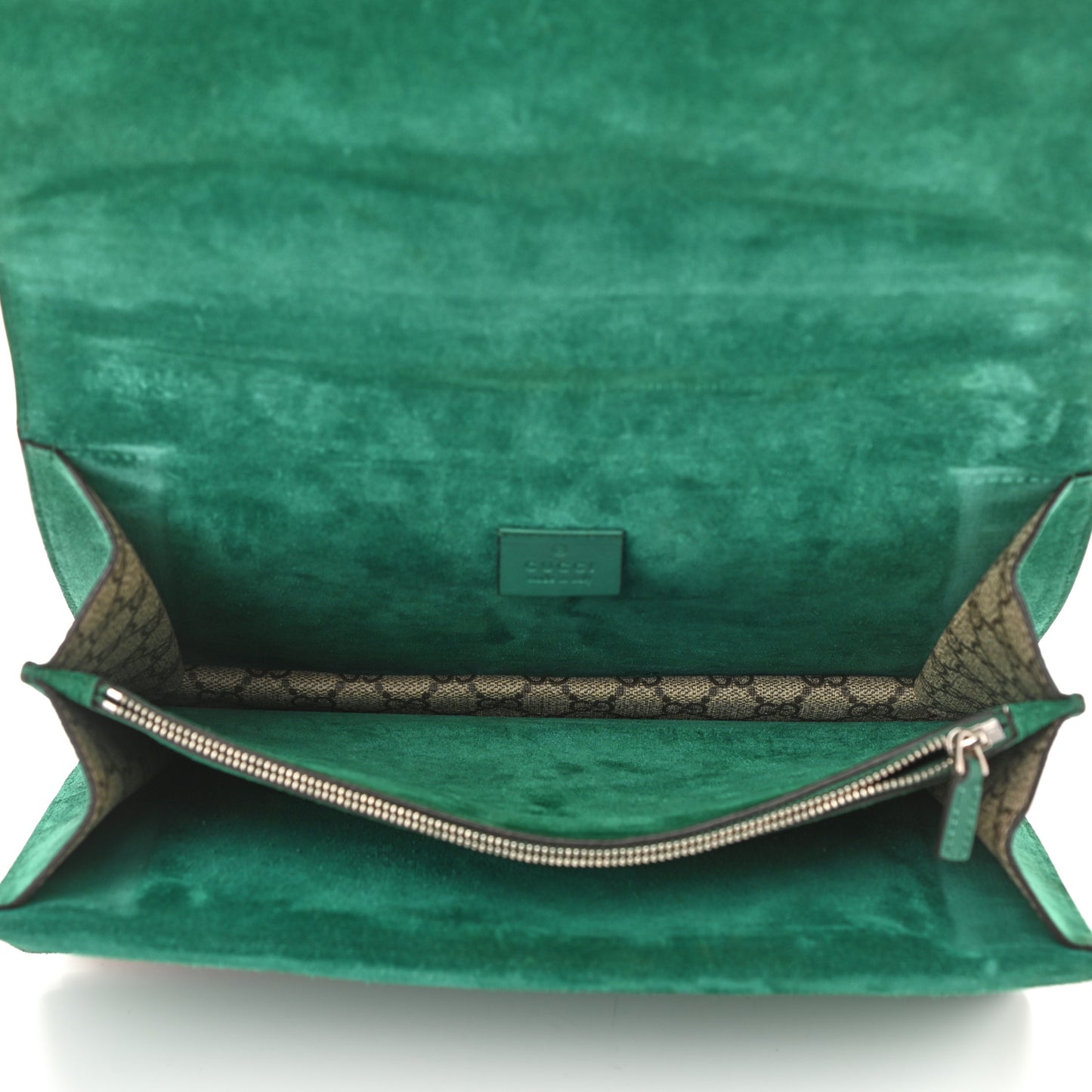 GG Supreme Monogram Embroidered Medium Dionysus Shoulder Bag Emerald