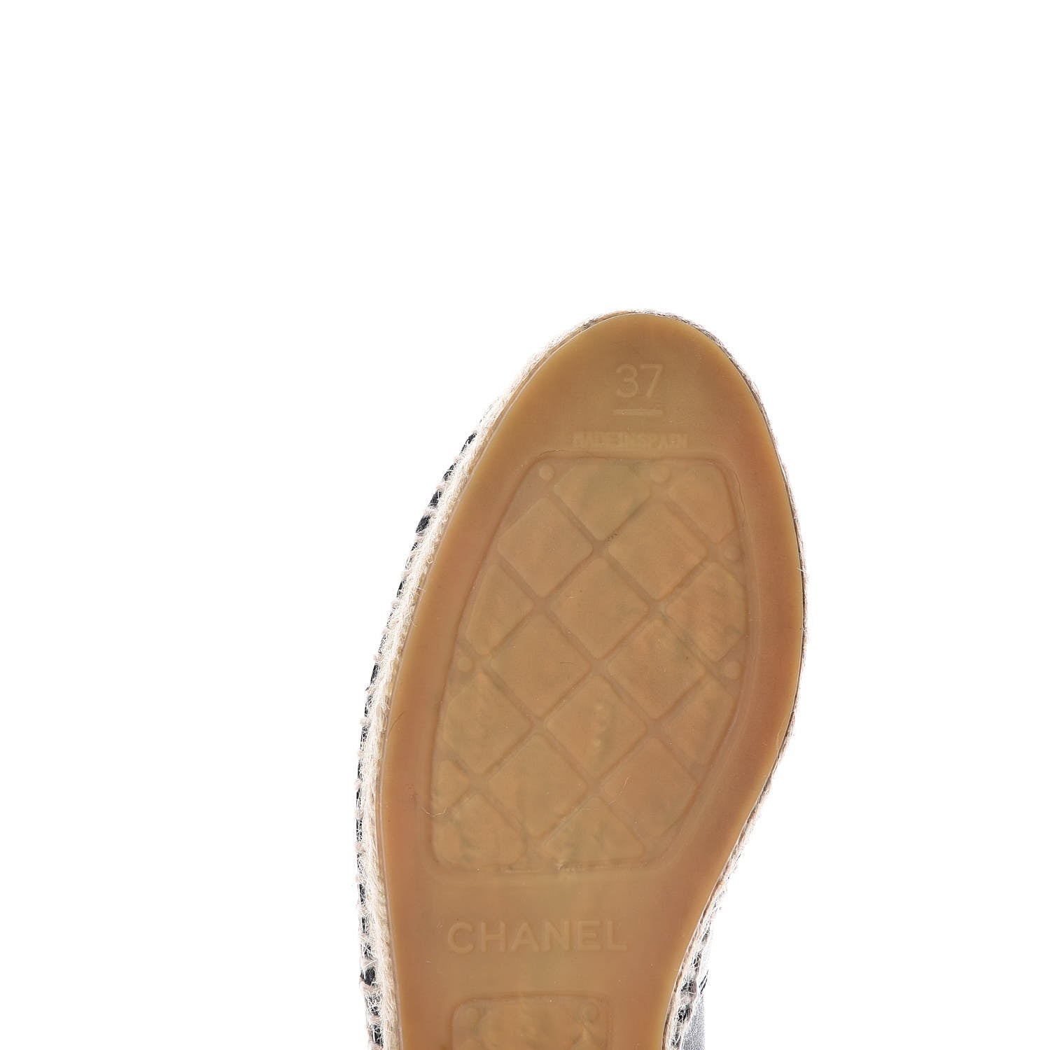 Chanel Lambskin Canvas Cap Toe CC Espadrilles 37 Black 13 of 17