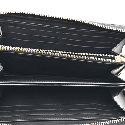 Louis Vuitton Lambskin Embossed Monogram Coussin Zippy Wallet Black 5 of 6