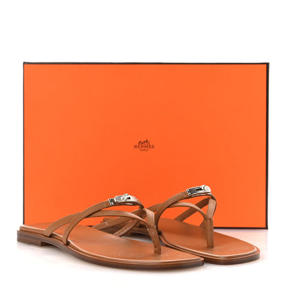 Hermes Calfskin Miss Sandals 39 Naturel 13 of 13