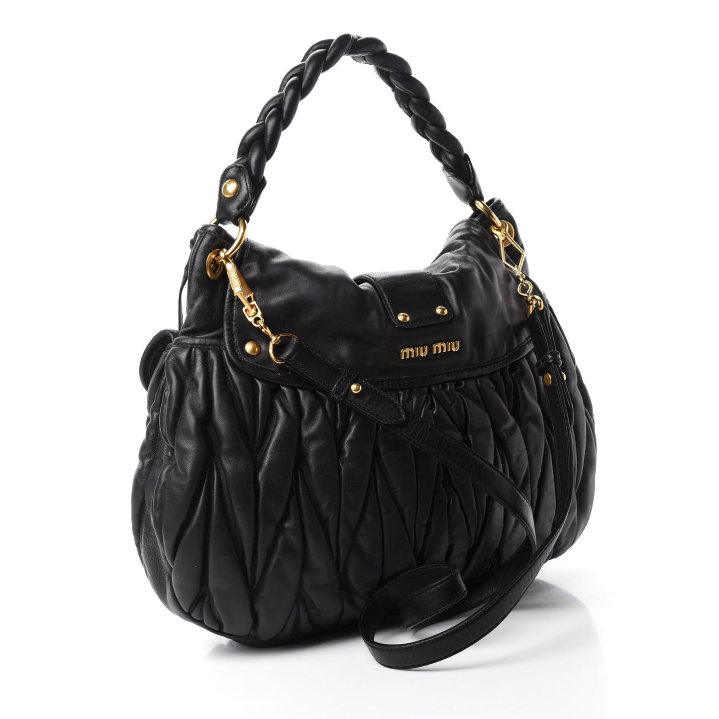 Nappa Matelasse Coffer Hobo Black