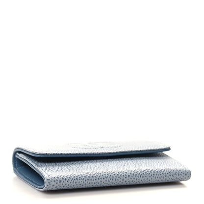 Chanel Caviar Timeless CC Card Holder Light Blue 4 of 9