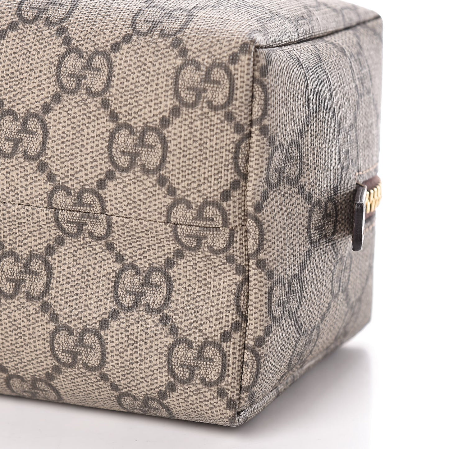 Soft GG Supreme Monogram Calfskin Medium Ophidia Cosmetic Case Beige Ebony New Acero