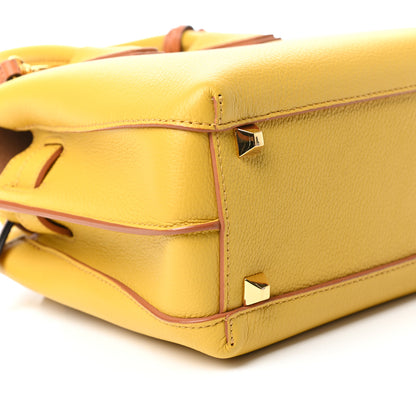 MCM Grained Calfskin Mini Milla Tote Yellow 7 of 8
