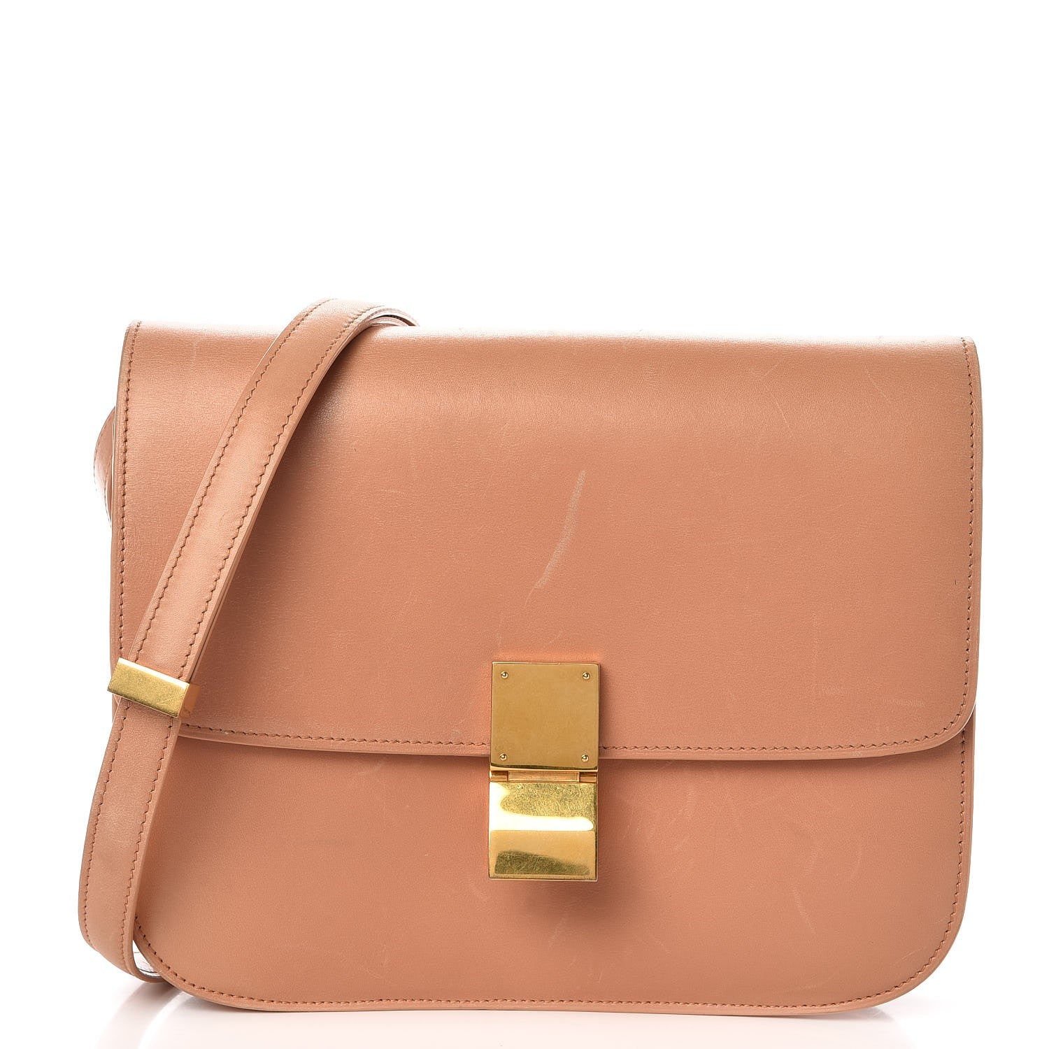 Celine Box Calfskin Medium Classic Box Flap Bag Nude 1 of 13