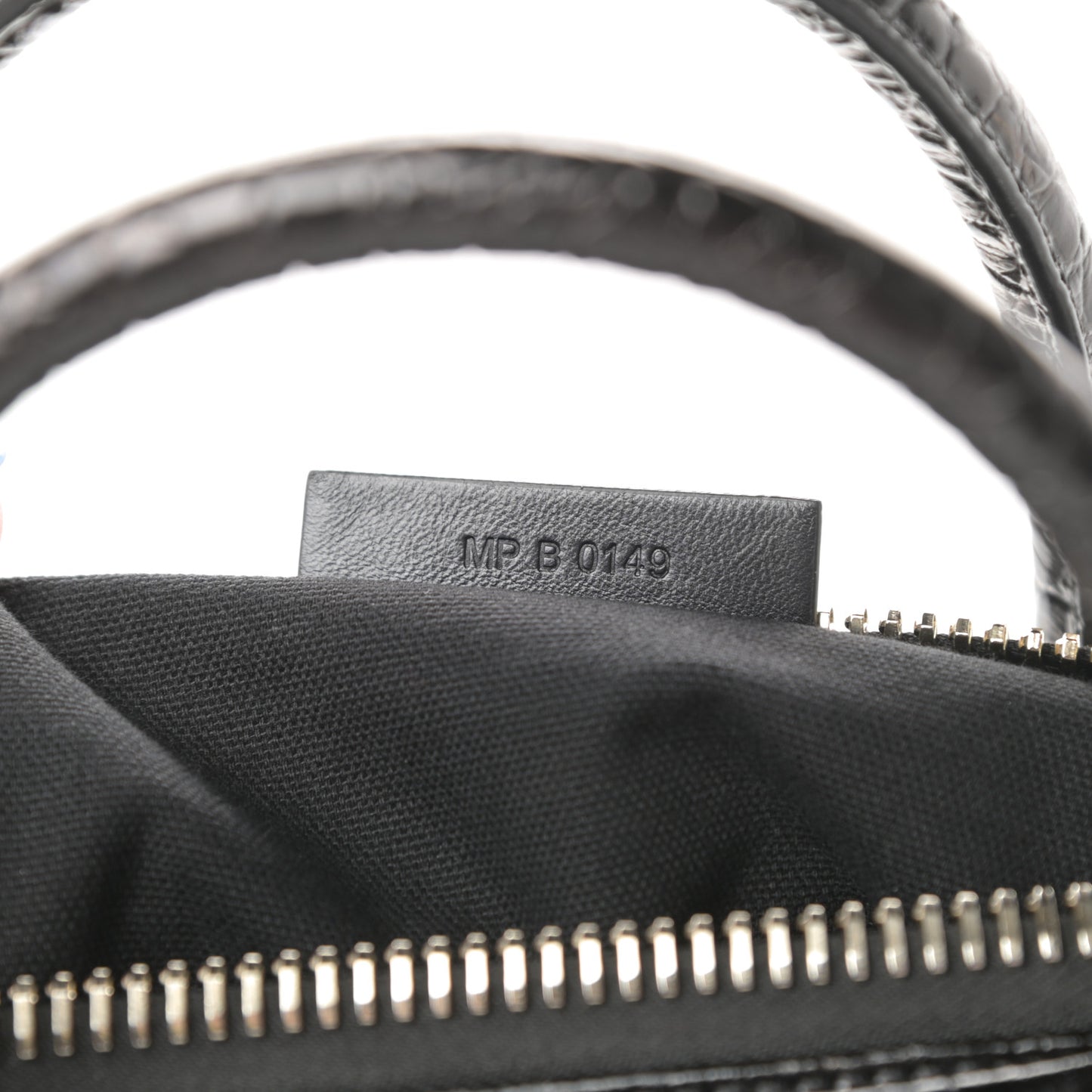 Calfskin Crocodile Embossed Small Antigona Black