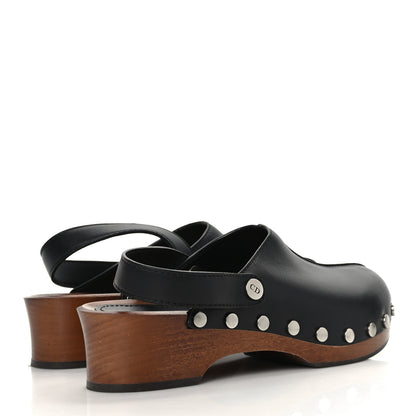Christian Dior Calfskin Diorquake 20mm Slingback Clogs 40 Black 4 of 8