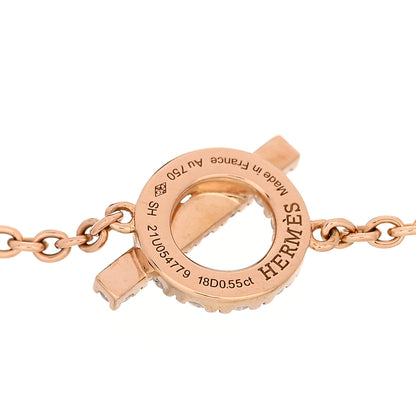 Hermes 18K Rose Gold Diamond Finesse Bracelet SH 3 of 4