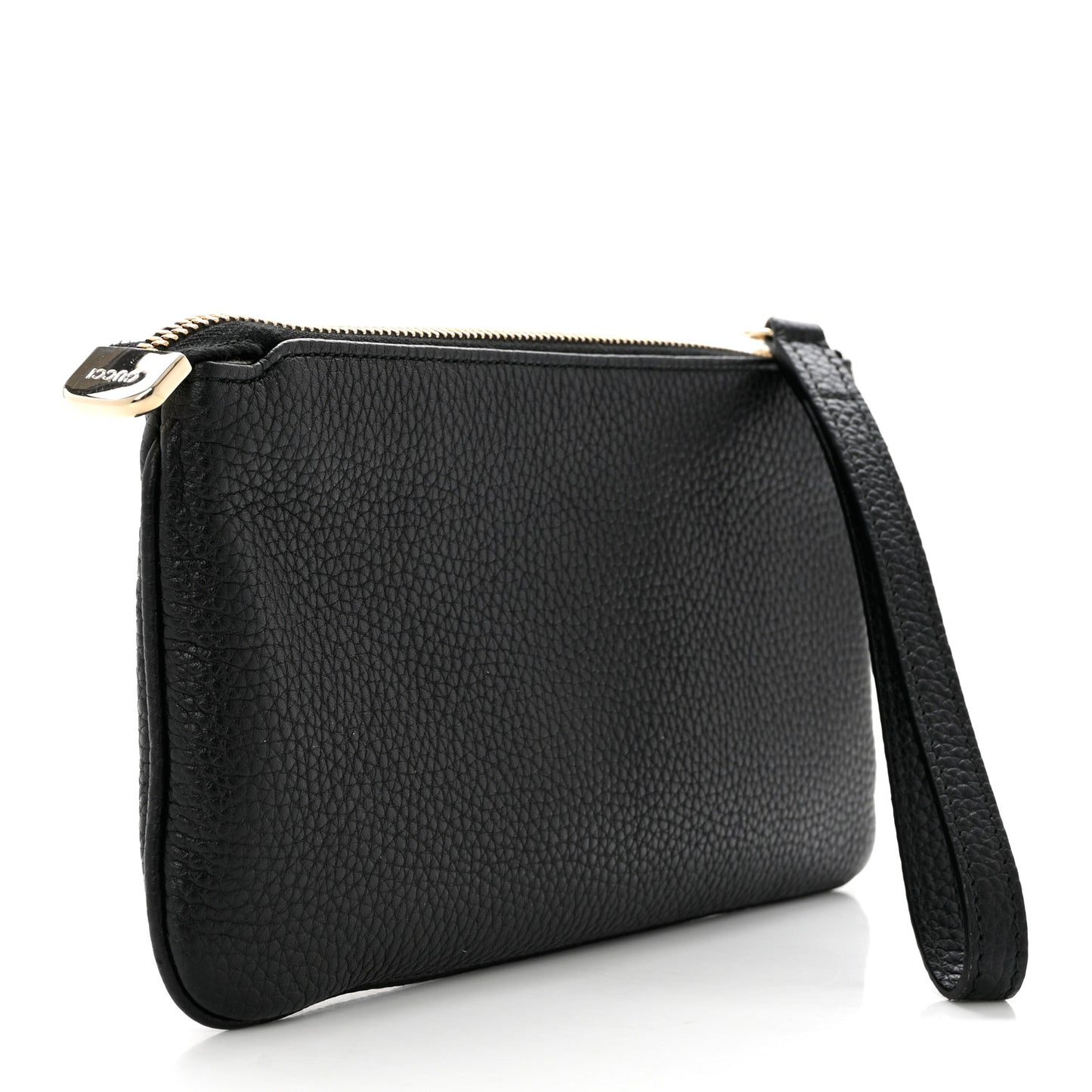 Pebbled Calfskin Soho Wristlet Black