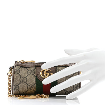 Gucci GG Supreme Monogram Web Ophidia Barrel Coin Purse Beige New Acero 2 of 7