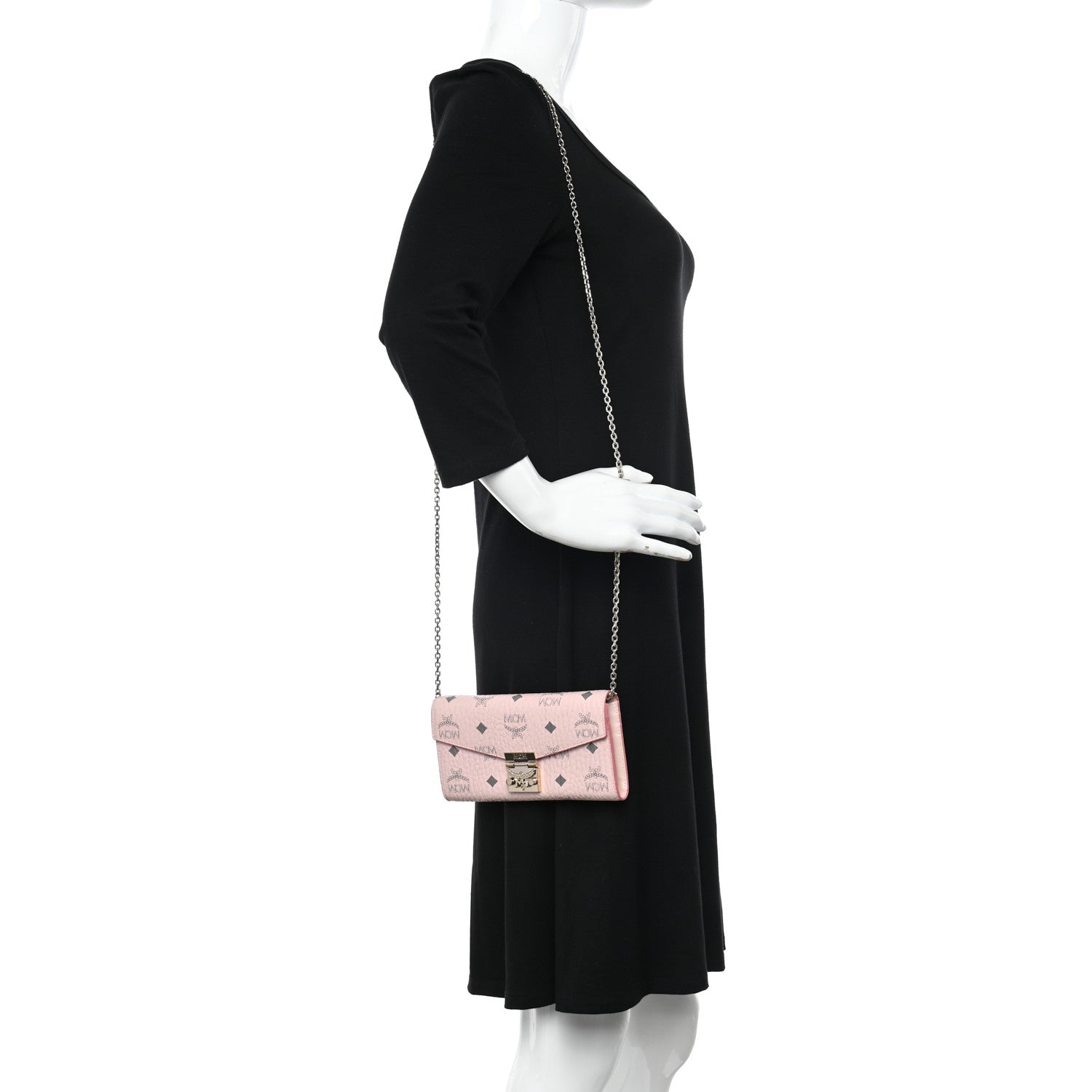 MCM Visetos Large Patricia Wallet On Chain Soft Pink 2 of 14