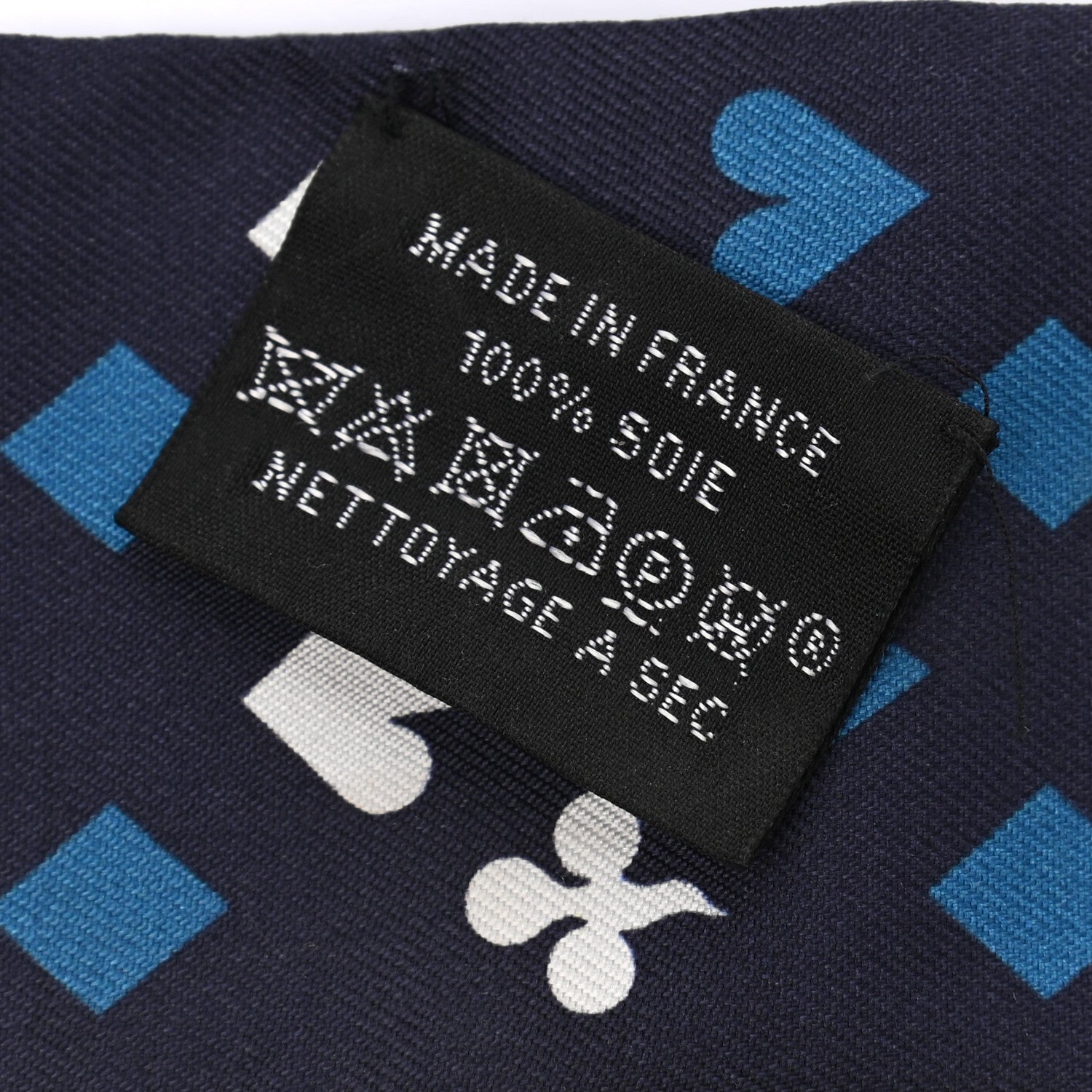 Hermes Silk Jeu de Cartes Twilly Marine Petrole White 2 of 5