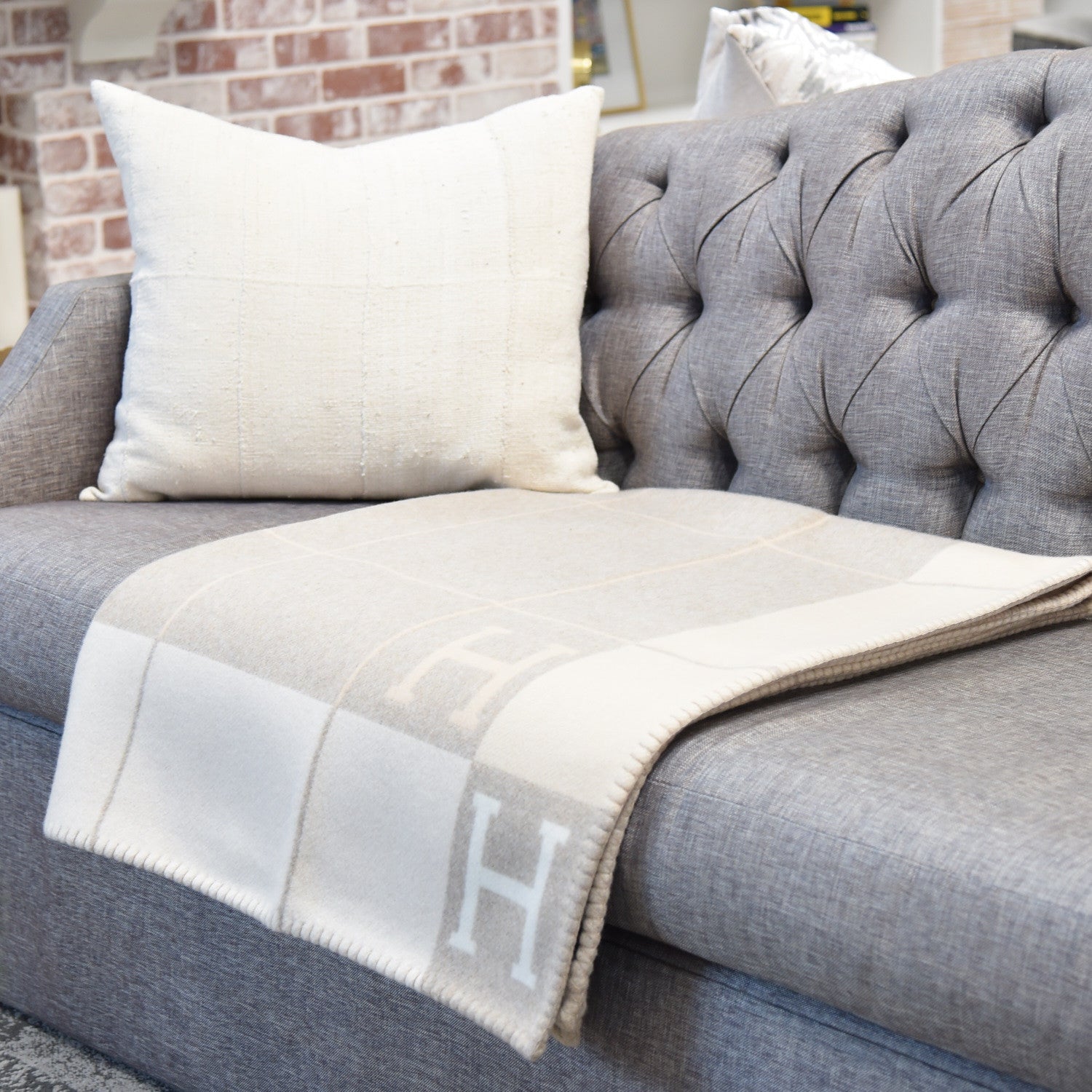 Hermes Wool Cashmere Avalon III Blanket Coco Camomille 4 of 4