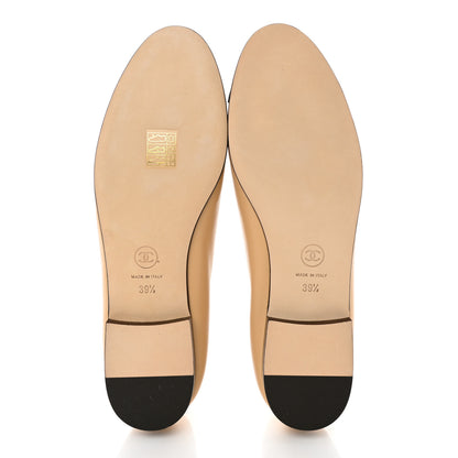 Chanel Lambskin Cap Toe Ballerina Flats 39.5 Beige Black 5 of 11
