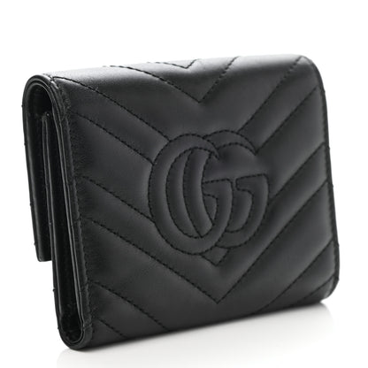 Gucci Calfskin Matelasse GG Marmont Wallet Black 3 of 11