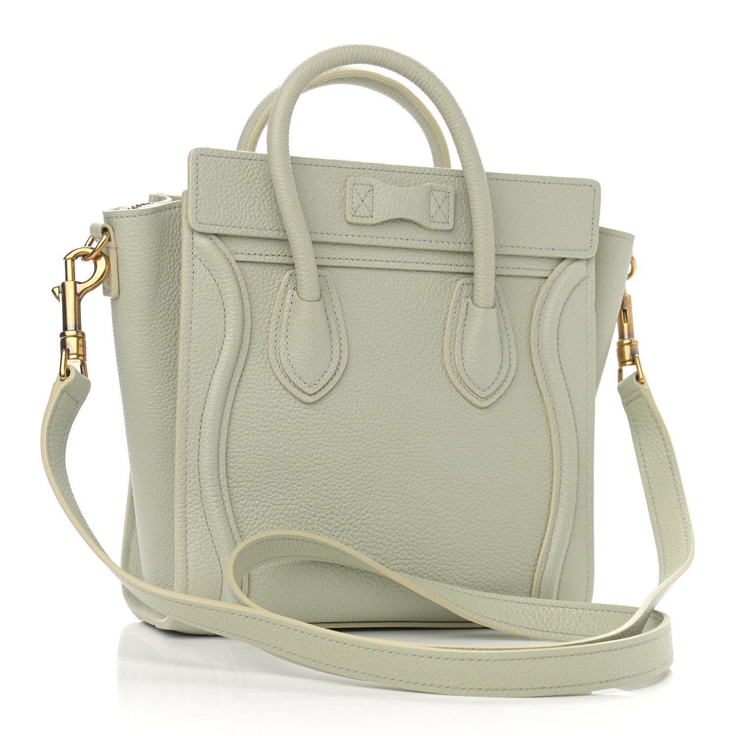 Drummed Calfskin Nano Luggage Vert D'eau