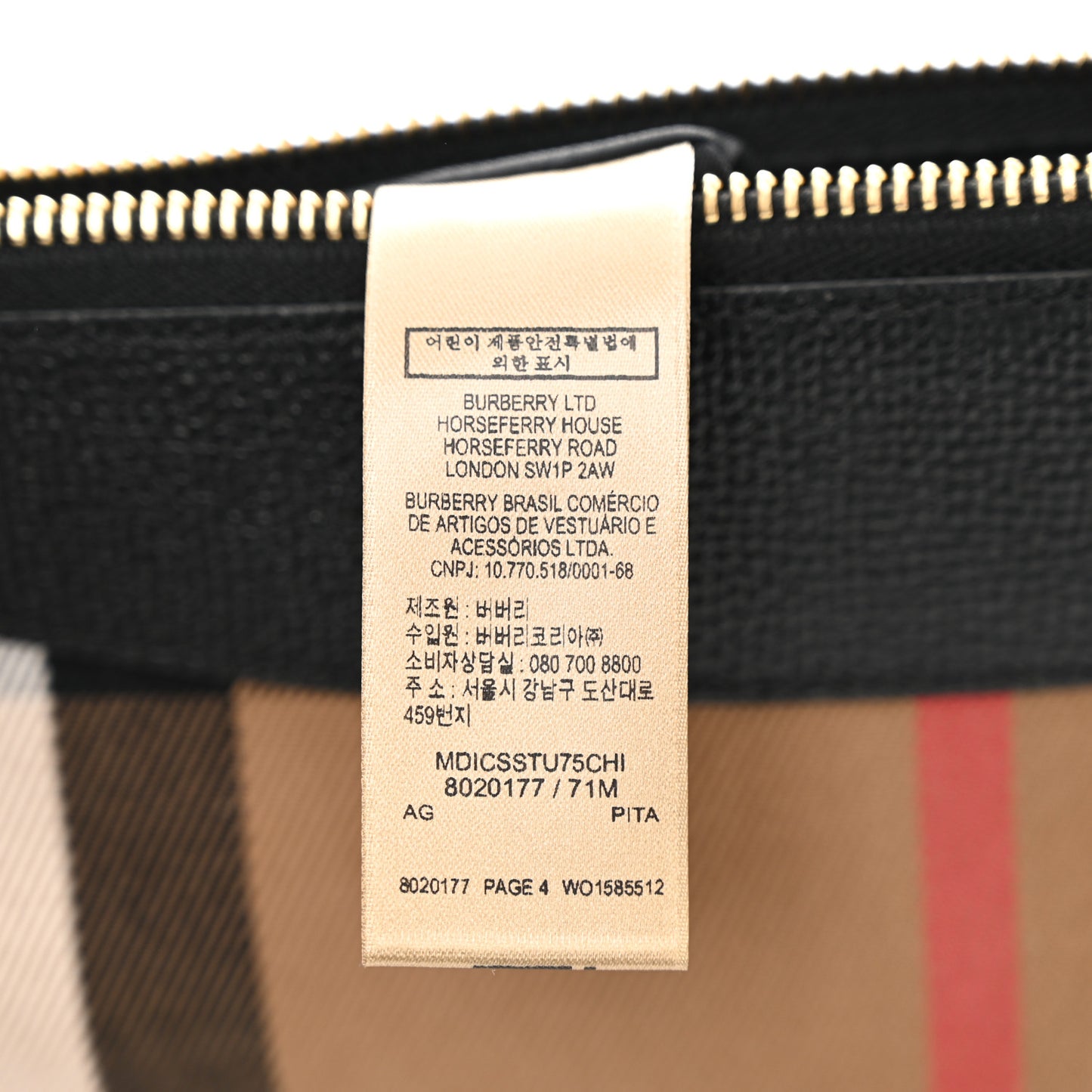 House Check Derby Peyton Crossbody Clutch Bag Black