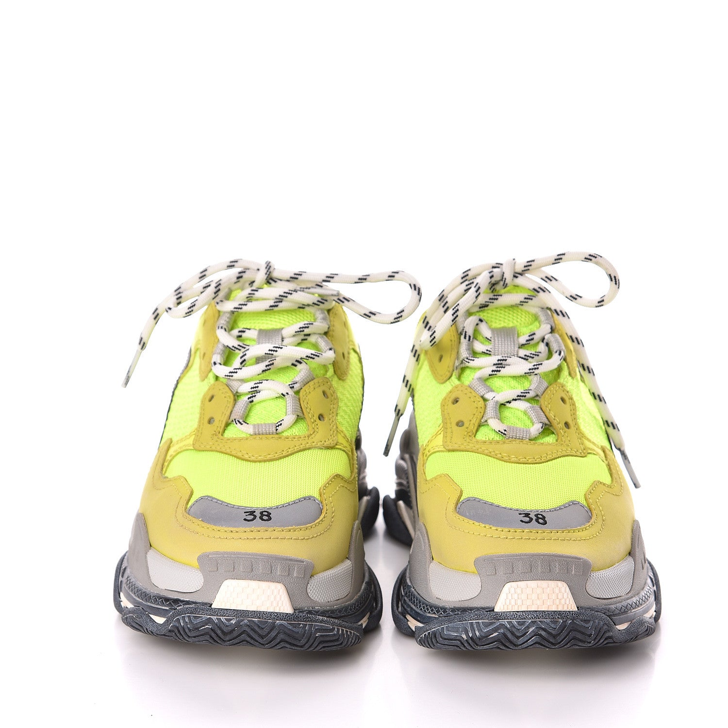 Balenciaga Fabric Mesh Womens Triple S Sneakers 38 Jaune Fluo 2 of 8