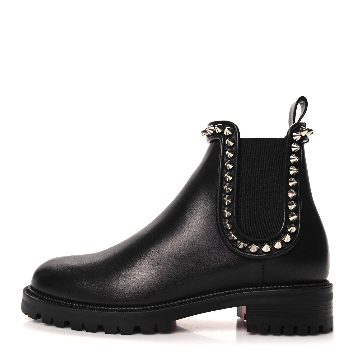 Christian Louboutin Nappa Spiked Capahutta Flat Chelsea Boots 38 Black 1 of 8