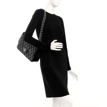 Chanel Caviar Quilted Jumbo Double Flap Black 2 of 8