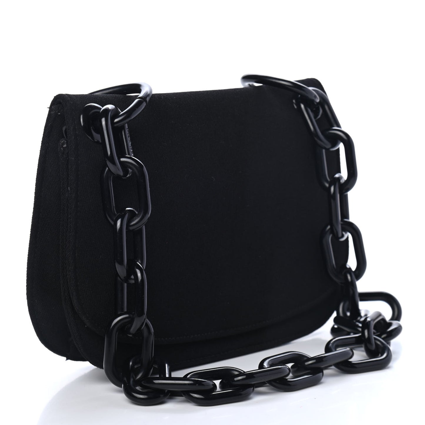 Tessuto Nylon Swing Chain Shoulder Bag Black