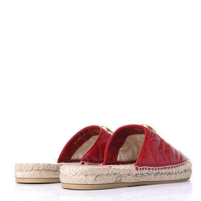 Gucci Nappa Matelasse GG Marmont Espadrille Slippers 40 Hibiscus Red 4 of 11