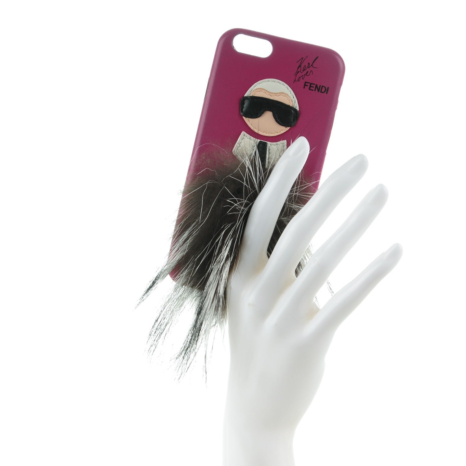 Fendi Nappa Fox Fur Karlito iPhone 6 Case Cover Magenta 2 of 5