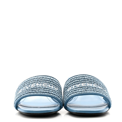 Givenchy Raffia Logo Mule Sandals 38 Denim Blue 2 of 10