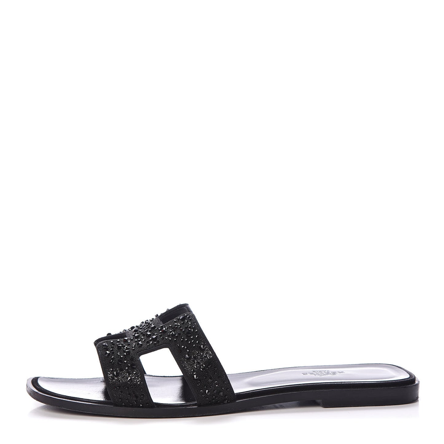 Calfskin Studded Oran Sandals 40 Black