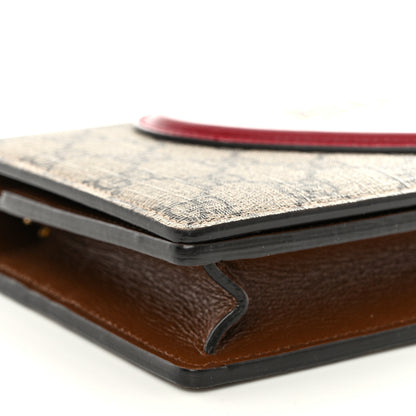 Gucci GG Supreme Monogram Script Logo Heart Wallet on Chain Beige Brown 8 of 13