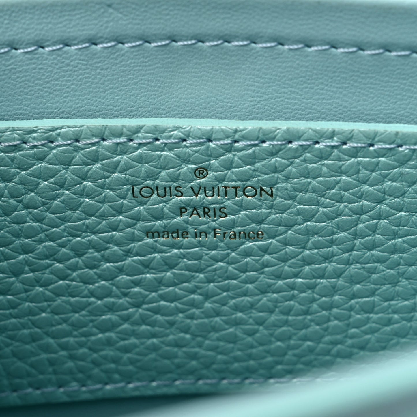 Iridescent Grained Calfskin Summer Splash Twist MM Blue