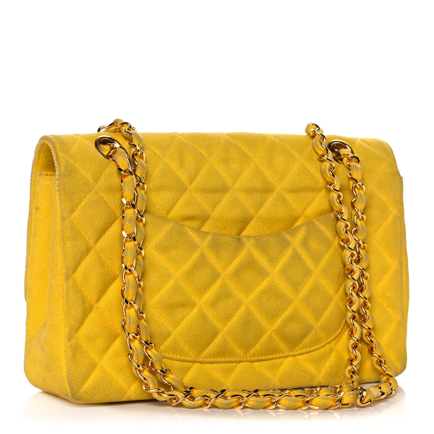 Jersey Quilted Medium Single Flap Yellow