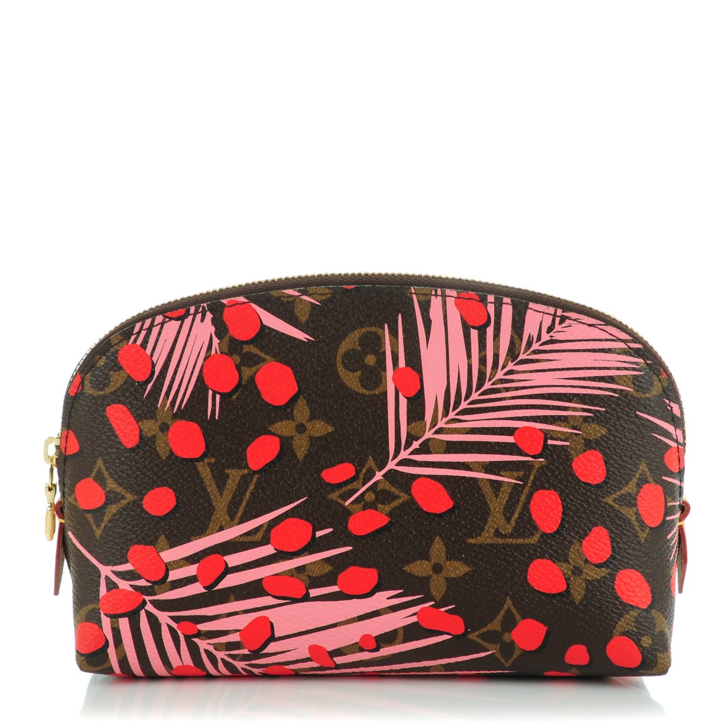 Monogram Jungle Dots Cosmetic Pouch Sugar Pink Poppy
