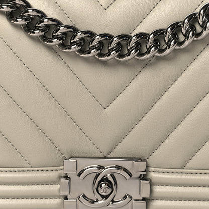 Chanel Lambskin Chevron Medium Boy Flap Grey 8 of 10