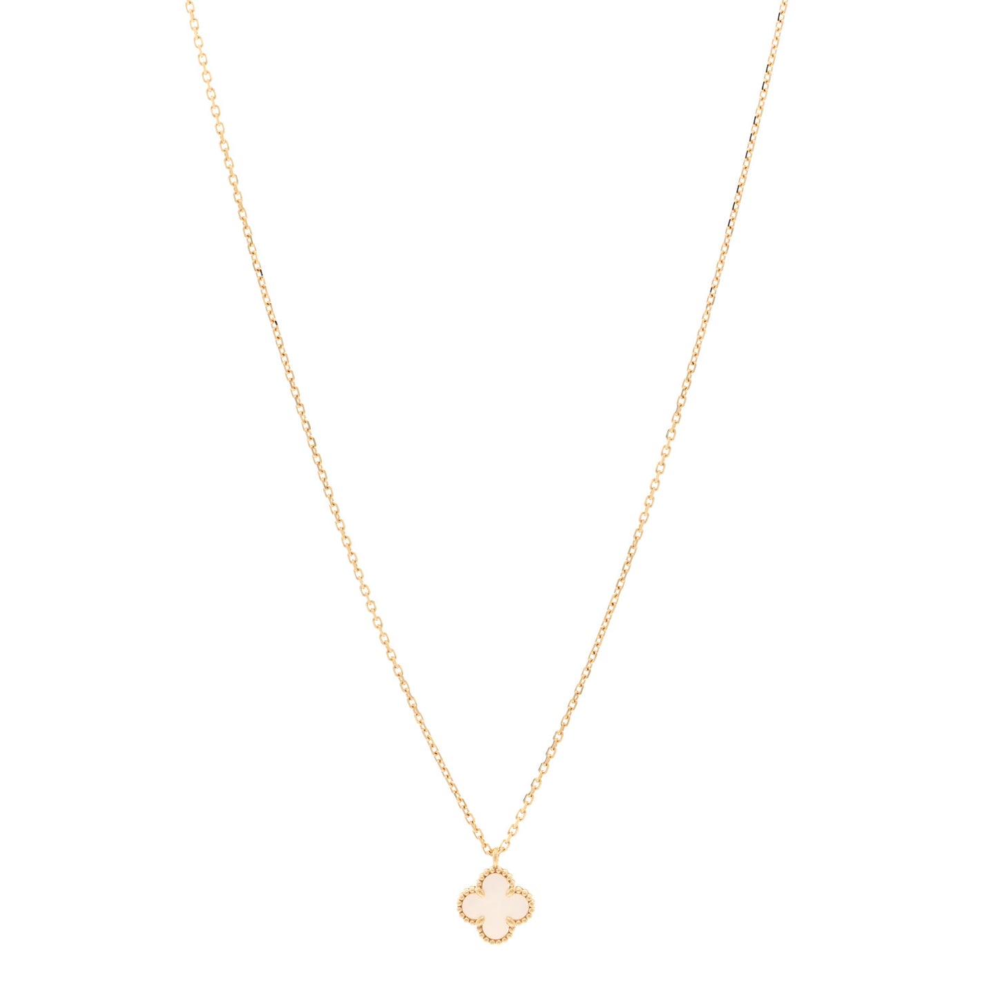 18K Yellow Gold Mother of Pearl Sweet Alhambra Pendant Necklace