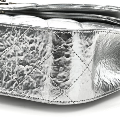 Chanel Hammered Metallic Calfskin Quilted Small Double Flap Silver 8 of 14