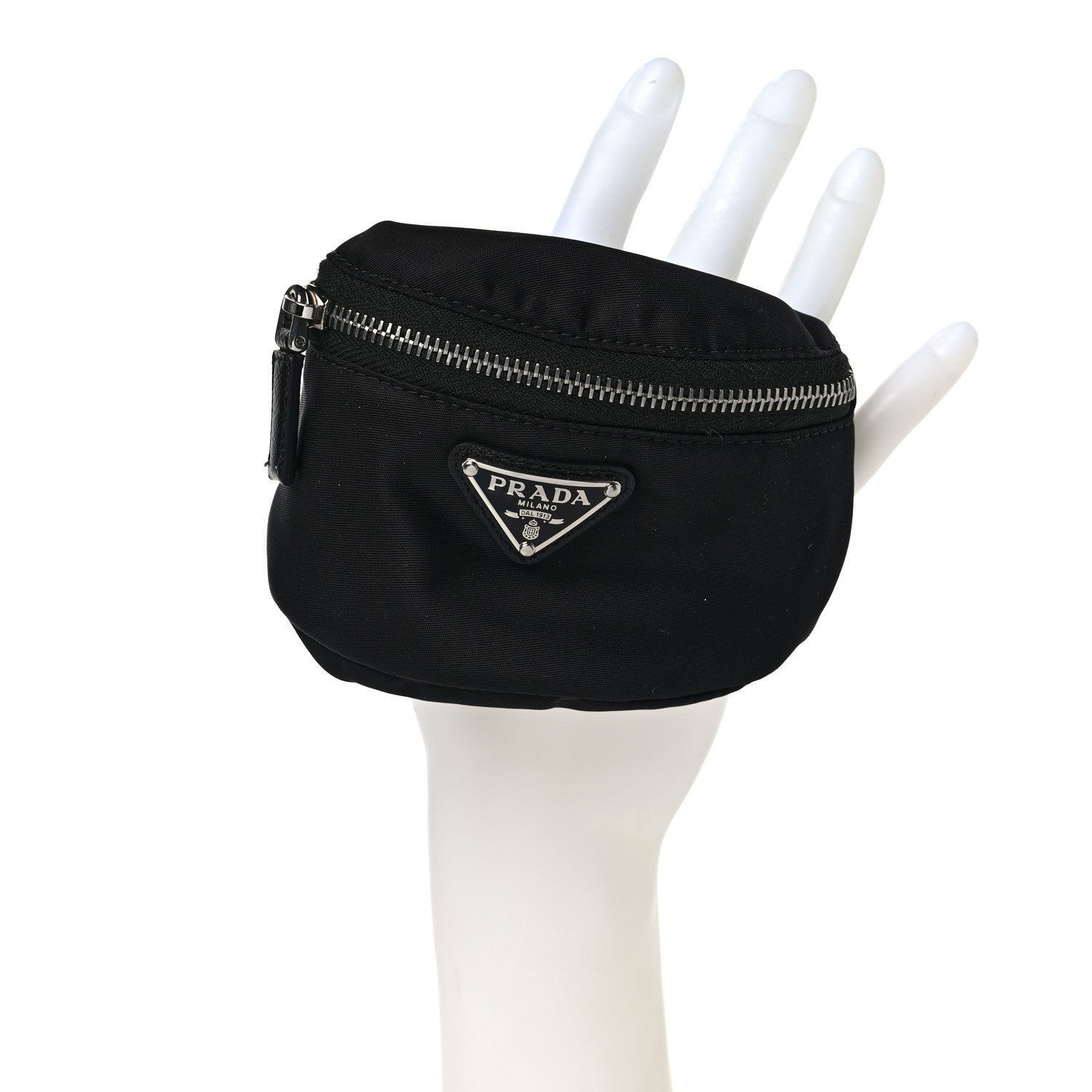 Prada Tessuto Nylon Wrist Pouch Black 2 of 9