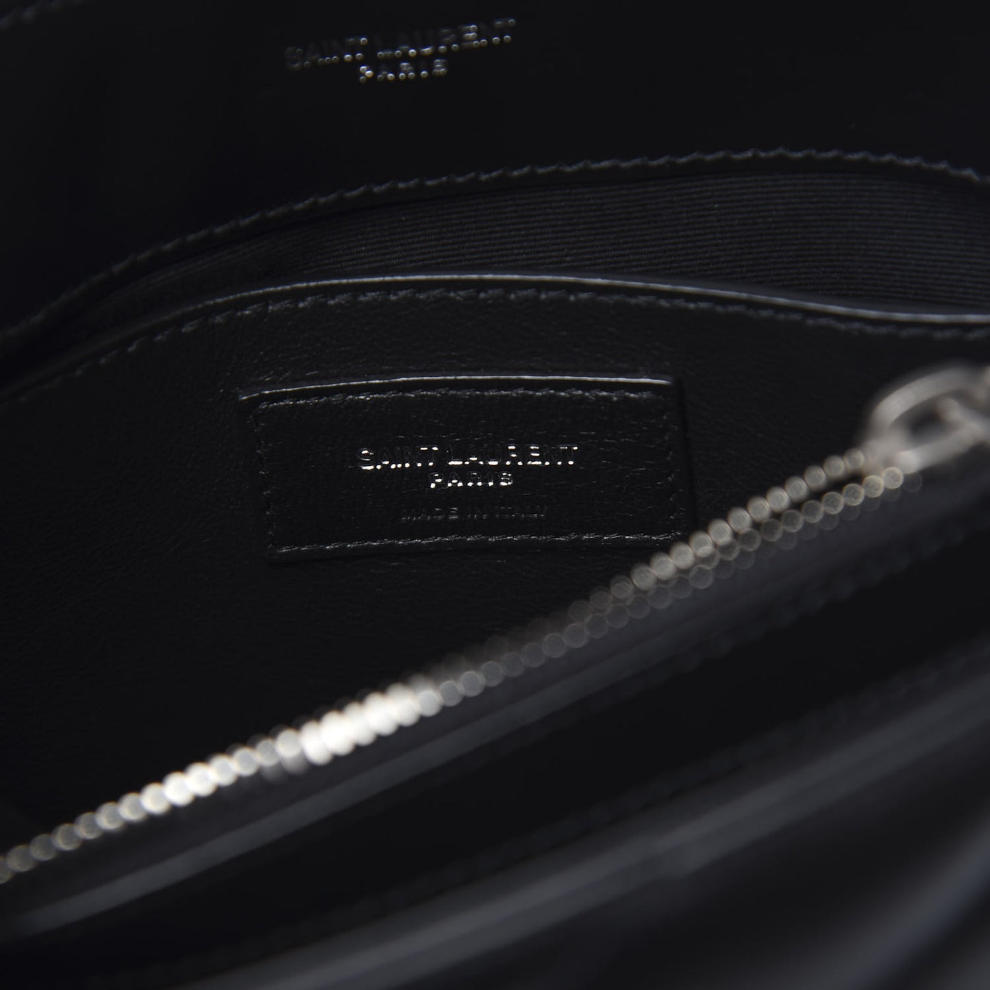 Calfskin Y Quilted Monogram Small Loulou Chain Satchel Black