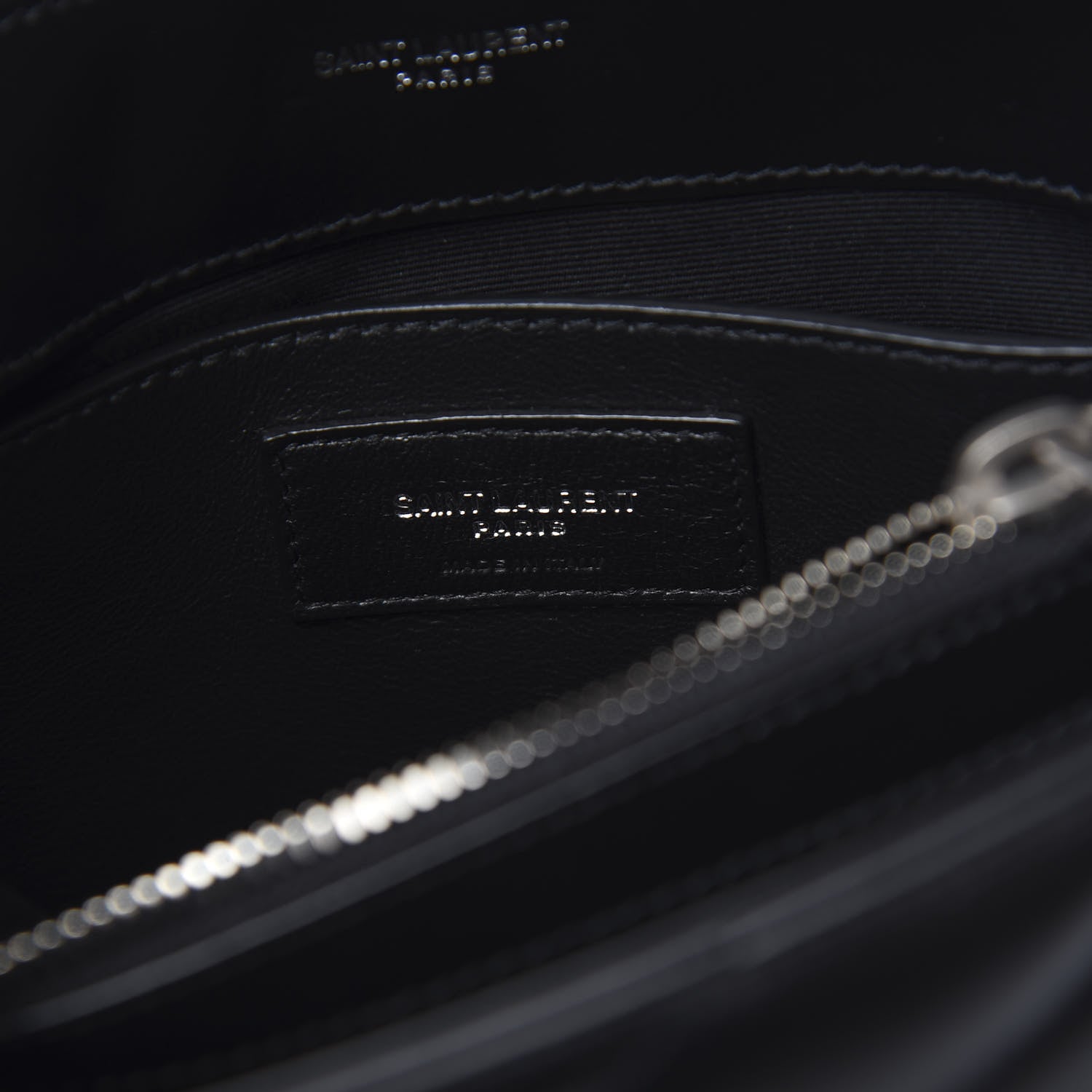 Saint Laurent Calfskin Y Quilted Monogram Small Loulou Chain Satchel Black 7 of 9