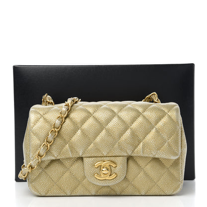 Chanel Metallic Caviar Quilted Mini Rectangular Flap Gold 11 of 11