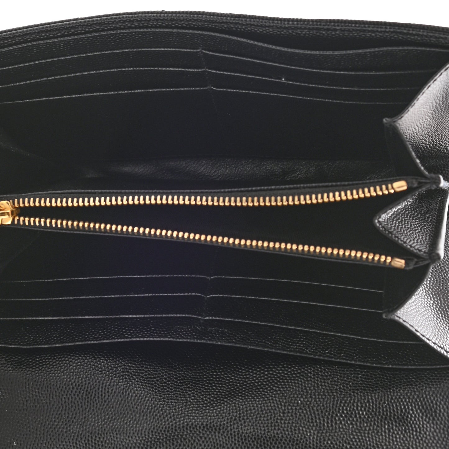 Grain De Poudre Matelasse Chevron Monogram Flap Wallet Black