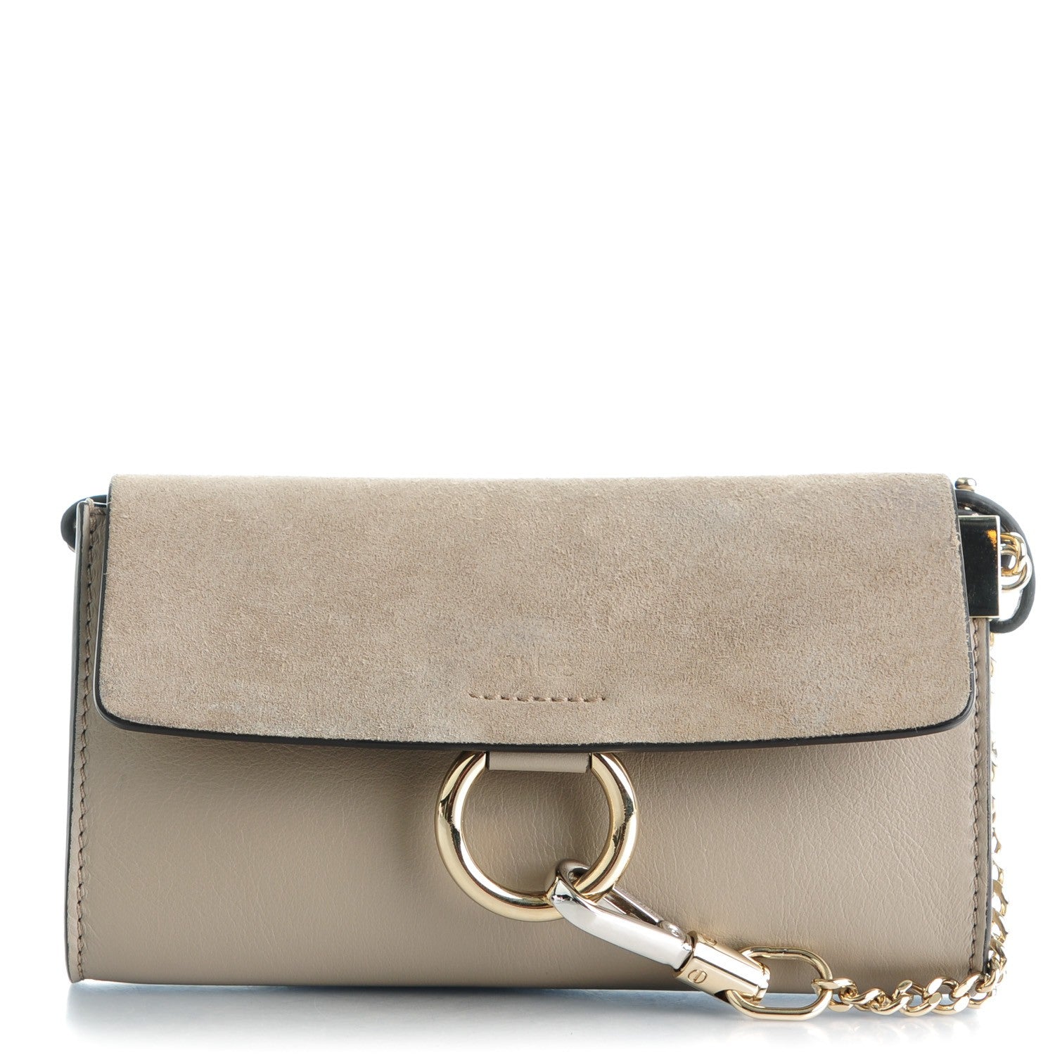 Chloe Suede Calfskin Faye Wallet On Strap Motty Grey 1 of 7
