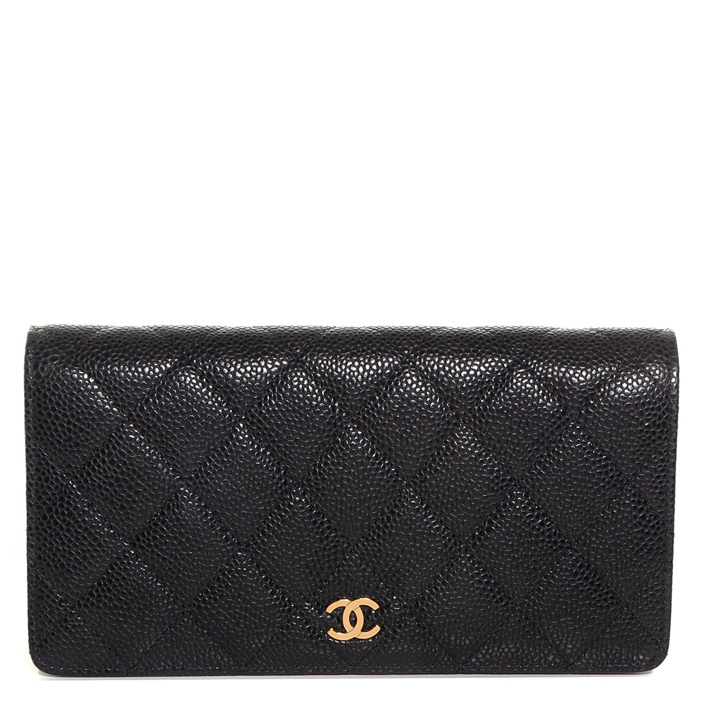 Caviar Quilted Yen Wallet Black